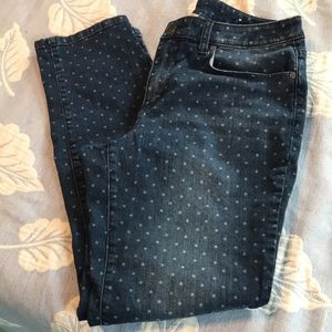 Christopher & Banks dotted stretch jeans size 8
